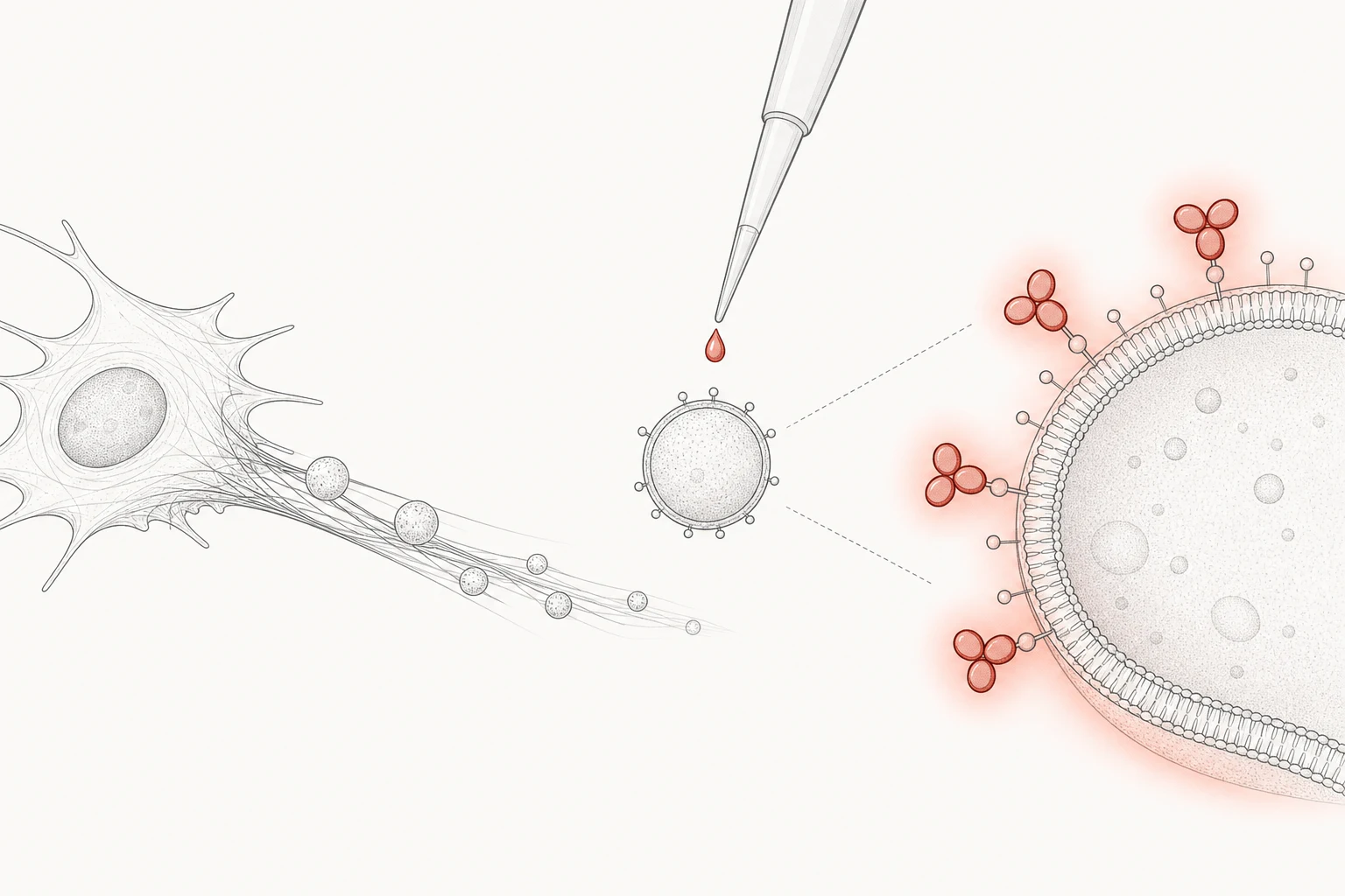 Concept illustration of WGA-AF555 migrasome-membrane labeling, not measured fluorescence data