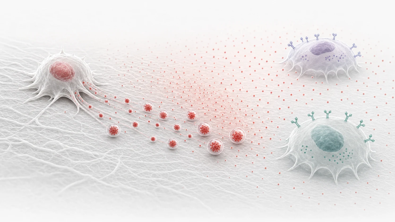A migrating cell leaves migrasomes and localized signals along its trail while nearby cells receive signals at different positions